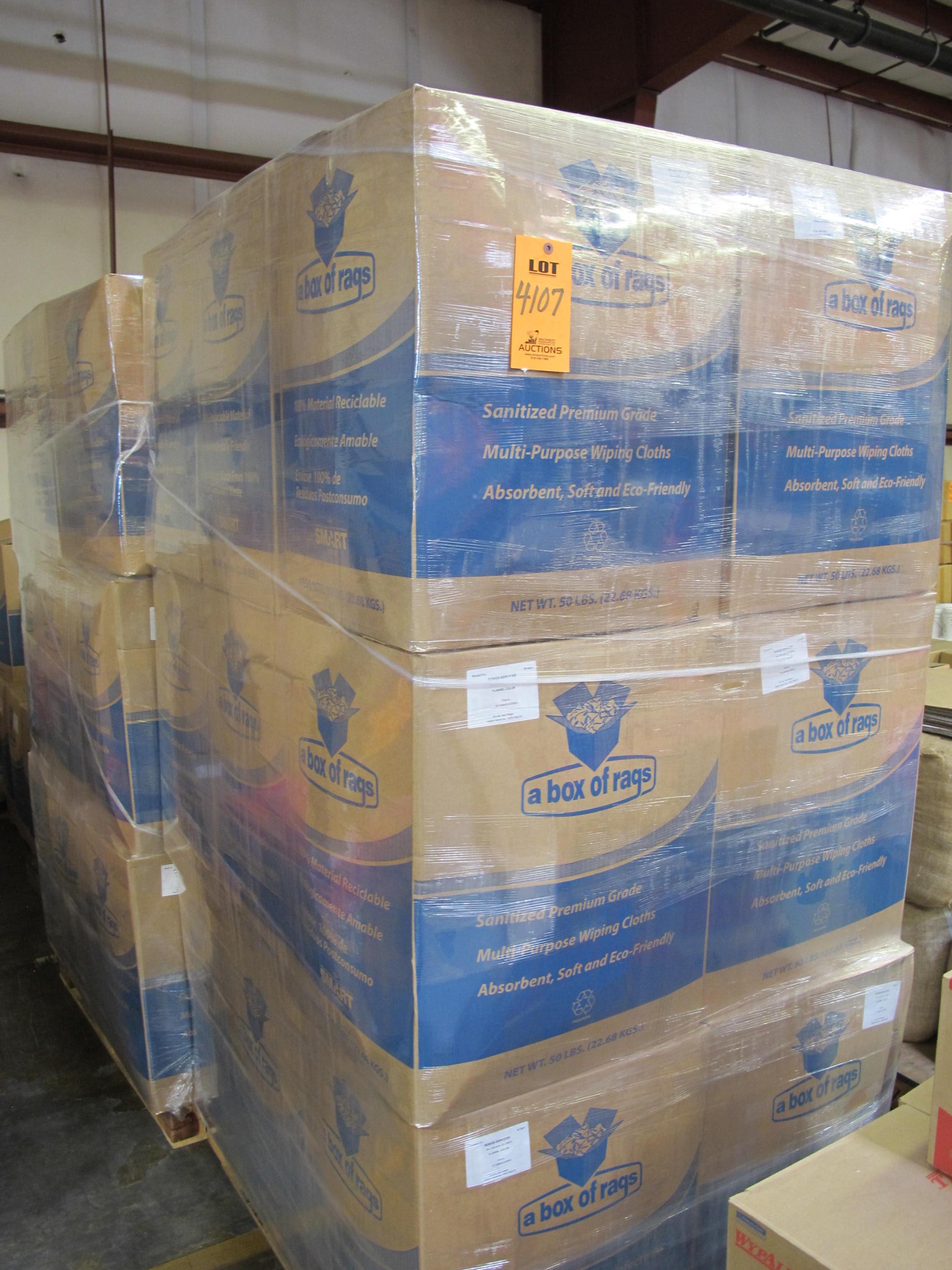 (61 50LB BOXES) WIPING RAGS FLANNEL COLOR. LOADING & HANDLING FEE $30-4107